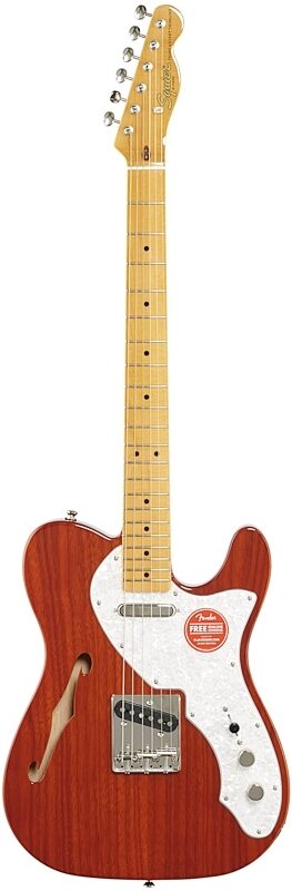 open zoom image for Squier Classic Vibe '60s Thinline Telecaster Electric Guitar, with Maple Fingerboard, Natural, Full Straight Front
