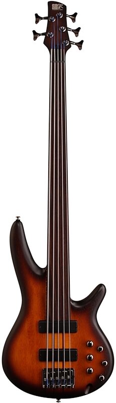 open zoom image for Ibanez SRF705 Portamento Fretless Electric Bass, 5-String, Brown Sunburst, Full Straight Front