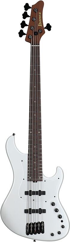 open zoom image for Ibanez MDM1005 Mode Electric Bass, 5-String (with Gig Bag), Pearl White, Full Straight Front