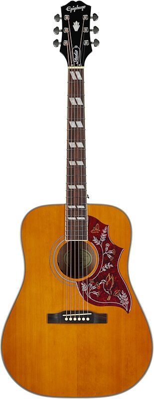 open zoom image for Epiphone Exclusive Hummingbird Studio Acoustic-Electric Guitar (with Gig Bag), Natural, Full Straight Front