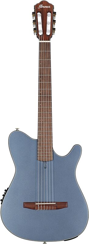 open zoom image for Ibanez FRH10N Classical Acoustic-Electric Guitar, Indigo Blue Metallic, Full Straight Front
