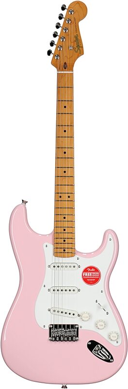 open zoom image for Squier Classic Vibe '50s Stratocaster HT Electric Guitar, with Maple Fingerboard, Shell Pink, Full Straight Front