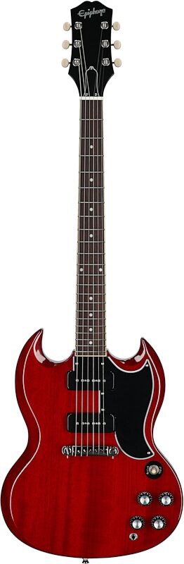 open zoom image for Epiphone Inspired by Gibson SG Special P-90 Electric Guitar (with Gig Bag), Cherry Red, Full Straight Front