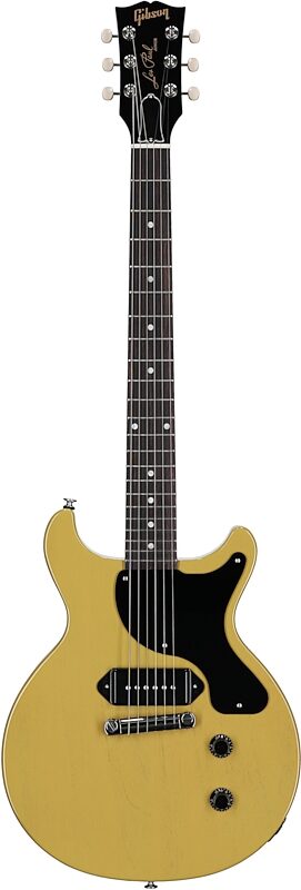 open zoom image for Gibson Les Paul Junior Double Cut Electric Guitar (with Case), TV Yellow, Full Straight Front