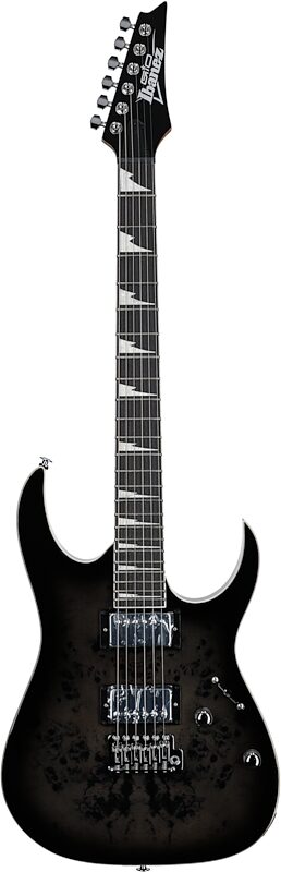 open zoom image for Ibanez GRG220PA1 Gio Electric Guitar, Black Burl, Full Straight Front