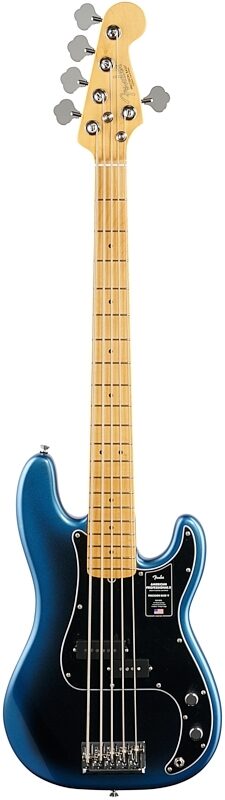 open zoom image for Fender American Pro II Precision Bass V Bass Guitar (with Case), Dark Night, Full Straight Front