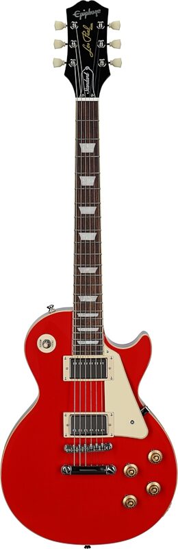 open zoom image for Epiphone Inspired by Gibson Les Paul Standard '50s Electric Guitar (with Gig Bag), Cardinal Red, Laurel Fretboard, Full Straight Front
