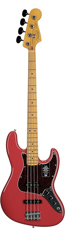 open zoom image for Fender American Professional Classic Jazz Electric Bass, Maple Fingerboard (with Gig Bag), Dakota Red, Full Straight Front