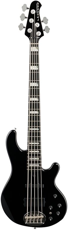 open zoom image for Lakland Skyline 55-02 Custom Ebony Fretboard Bass Guitar, Metallic Black, Full Straight Front