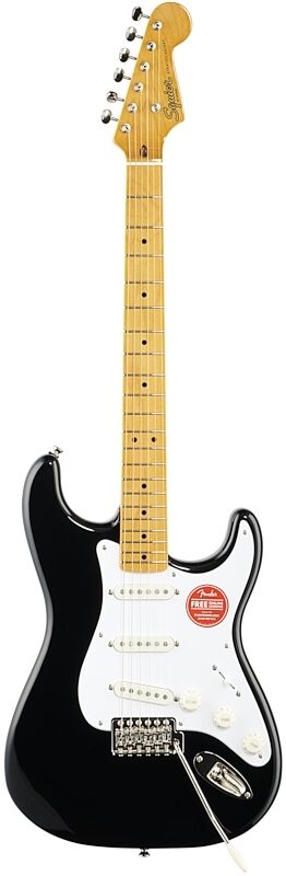 open zoom image for Squier Classic Vibe '50s Stratocaster Electric Guitar, with Maple Fingerboard, Black, Full Straight Front