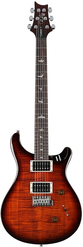 open zoom image for PRS Paul Reed Smith SE Custom 24 Electric Guitar (with Gig Bag), Exclusive Orange Tiger Smokeburst, Full Straight Front