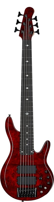 open zoom image for Michael Kelly Pinnacle 6 Electric Bass, 6-String, Cherry Burl, Full Straight Front