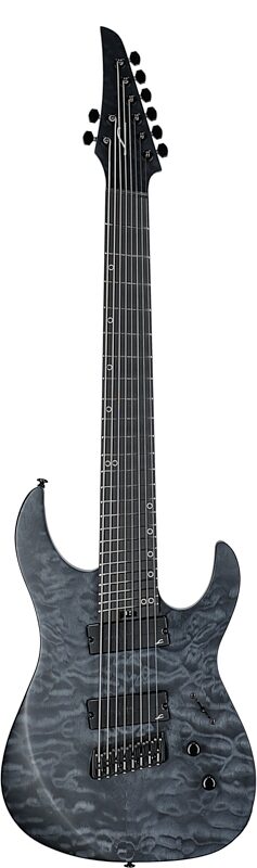 open zoom image for Legator N8FSS Ninja 8 Multi-Scale Guitar, 8-String, Black Quilted Maple, Full Straight Front