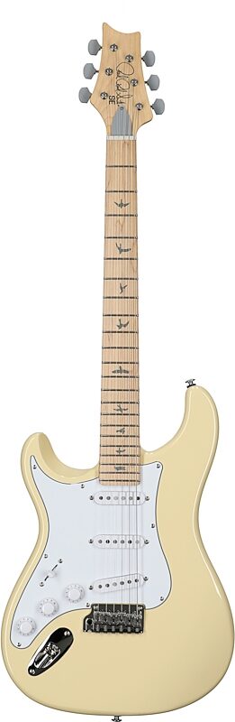 open zoom image for PRS Paul Reed Smith SE Silver Sky Electric Guitar, Left-Handed, Maple Fretboard (with Gig Bag), Moon White, Full Straight Front
