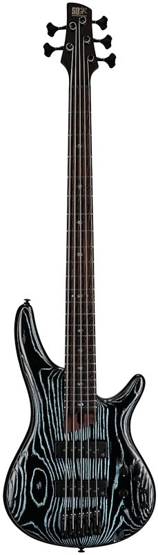 open zoom image for Ibanez SR1325SB Premium Electric Bass, 5-String (with Gig Bag), Aqua Wave Low Gloss, Full Straight Front