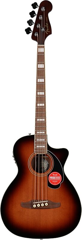 open zoom image for Fender Kingman Acoustic-Electric Bass Guitar (with Gig Bag), Shaded Edge Burst, Full Straight Front