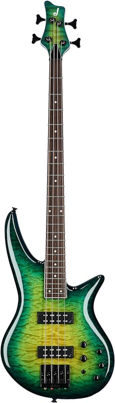 open zoom image for Jackson X Spectra Bass SBXQ IV Electric Bass, Amber Blue Burst, Full Straight Front