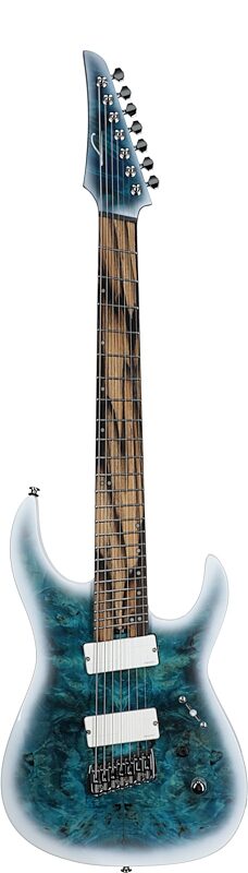 open zoom image for Legator N7FOD Ninja 7 Overdrive Multi-Scale Electric Guitar, 7-String, Arctic Blue, Full Straight Front