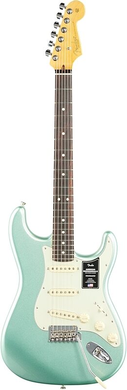 open zoom image for Fender American Professional II Stratocaster Electric Guitar, Rosewood Fingerboard (with Case), Mystic Surf Green, Full Straight Front