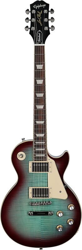 open zoom image for Epiphone Inspired by Gibson Les Paul Standard '60s Electric Guitar (with Gig Bag), Blueberry Burst, Full Straight Front