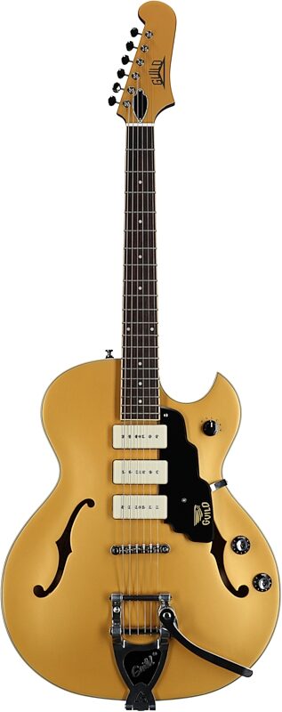 open zoom image for Guild Starfire I Jet 90 Electric Guitar, Satin Gold, Full Straight Front