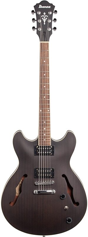 open zoom image for Ibanez AS53 Artcore Semi-Hollowbody Electric Guitar, Flat Transparent Black, Full Straight Front