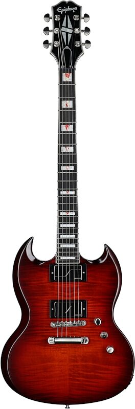 open zoom image for Epiphone SG Prophecy Electric Guitar, Aged Bengal Tiger Burst, Full Straight Front