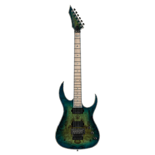 open zoom image for B.C. Rich Shredzilla Z6 Prophecy Exotic Floyd Rose Electric Guitar, Cyan Blue, Full Straight Front