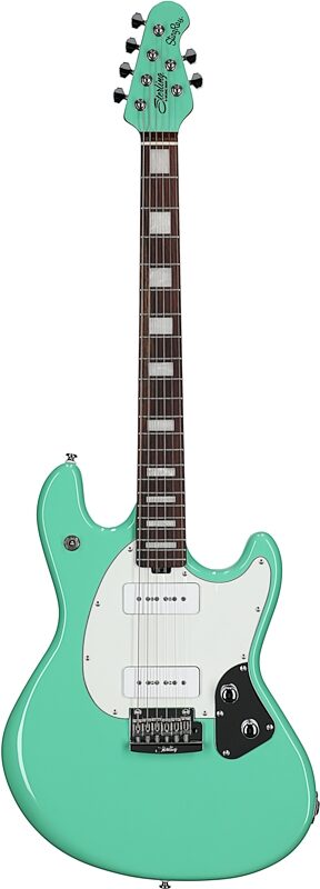 open zoom image for Sterling by Music Man SR50X StingRay Plus Electric Guitar, Seafoam Green, Rosewood Fretboard, Full Straight Front