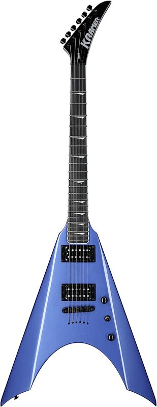 open zoom image for Kramer Nite-V Electric Guitar, (with Gig Bag), Royal Blue Metallic, Full Straight Front
