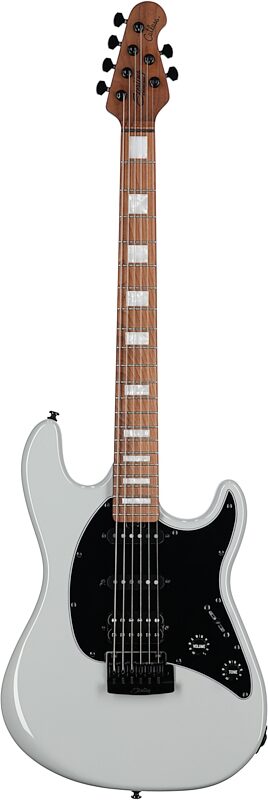 open zoom image for Sterling by Music Man Cutlass CT50 Plus Electric Guitar, Chalk Gray, Roasted Maple Fretboard, Open Box (Good), Full Straight Front