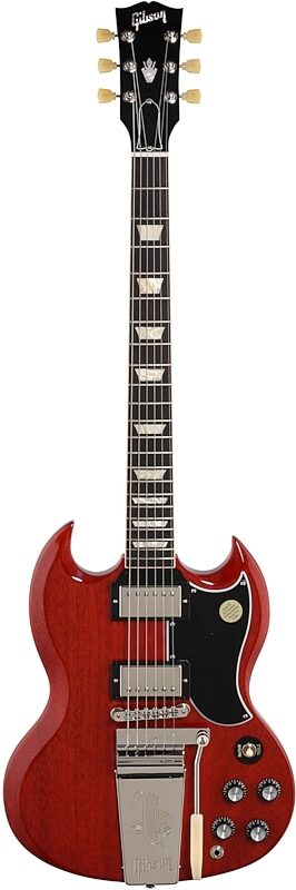 open zoom image for Gibson SG Standard '61 Maestro Vibrola Electric Guitar (with Case), Vintage Cherry, Full Straight Front
