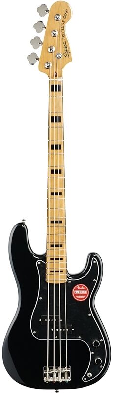 open zoom image for Squier Classic Vibe '70s Precision Electric Bass, with Maple Fingerboard, Black, Full Straight Front