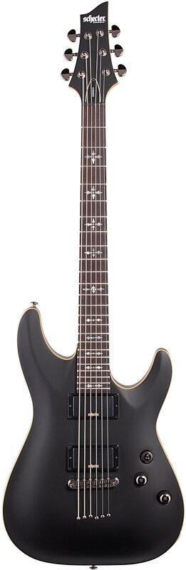 open zoom image for Schecter Demon 6 Electric Guitar, Aged Black Satin, Full Straight Front