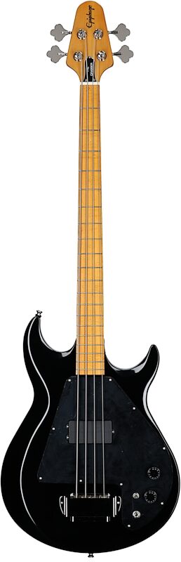 open zoom image for Epiphone Grabber Electric Bass (with Gig Bag), Ebony, Full Straight Front