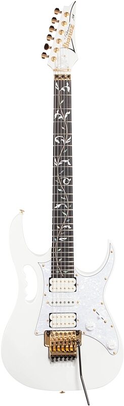 open zoom image for Ibanez JEM7VP Steve Vai Signature Electric Guitar (with Gig Bag), White, Full Straight Front