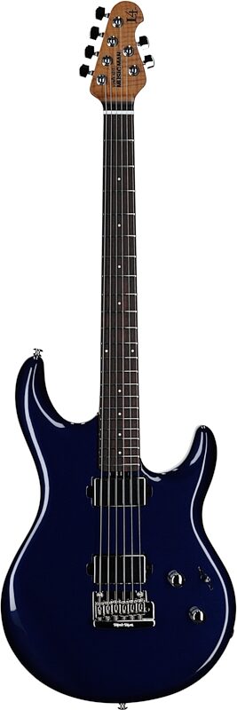 open zoom image for Ernie Ball Music Man Luke 4 HH Electric Guitar (with Mono bag), Butane Blue, Rosewood Fretboard, Full Straight Front