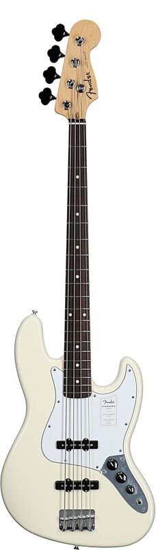 open zoom image for Fender Standard Jazz Bass Guitar, Laurel Fingerboard, Olympic White, Full Straight Front