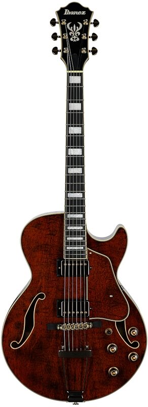 open zoom image for Ibanez AG95MG Artcore EXP Hollowbody Electric Guitar, Dark Amber, Full Straight Front