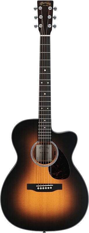 open zoom image for Martin OMC-10E Modern Acoustic-Electric Guitar (with Soft Case), Burst, Full Straight Front