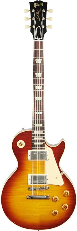 open zoom image for Gibson Custom 1959 Les Paul Standard Murphy Lab Light Aged Electric Guitar (with Case), Cherry Tobacco Burst, Full Straight Front