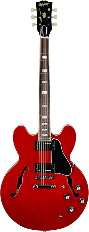 open zoom image for Epiphone Inspired by Gibson Custom 1962 ES-335 Reissue Electric Guitar (with Case), '60s Cherry, Full Straight Front