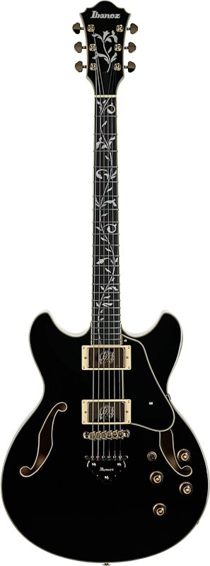 open zoom image for Ibanez AS93SP Artcore Expressionist Electric Guitar, Black, Full Straight Front