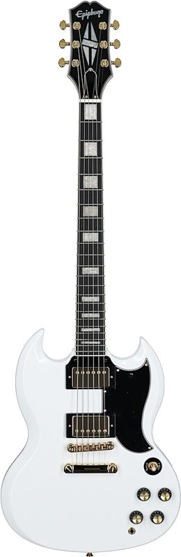 open zoom image for Epiphone Inspired by Gibson SG Custom Electric Guitar (with Gig Bag), Alpine White, Full Straight Front