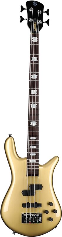 open zoom image for Spector Euro 4 Classic Electric Bass (with Gig Bag), Metallic Gold Gloss, Full Straight Front
