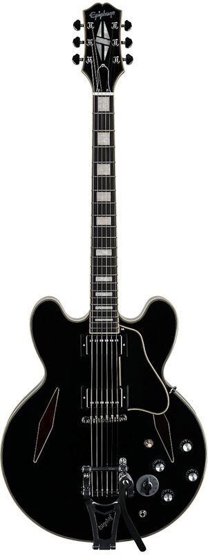 open zoom image for Epiphone Exclusive Shinichi Ubukata ES-355 Custom Electric Guitar (with Case), Ebony, Full Straight Front