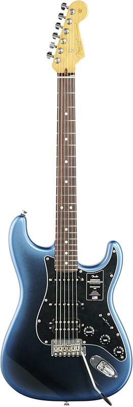 open zoom image for Fender American Pro II HSS Stratocaster Electric Guitar, Rosewood Fingerboard (with Case), Dark Night, Full Straight Front