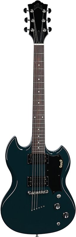 open zoom image for Guild Polara Electric Guitar, Blue Steel, Full Straight Front