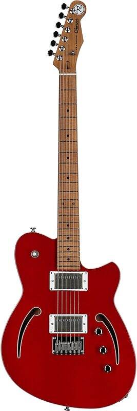 open zoom image for Reverend Charger Air HH Semi-Hollowbody Electric Guitar, Metallic Cherry, Full Straight Front