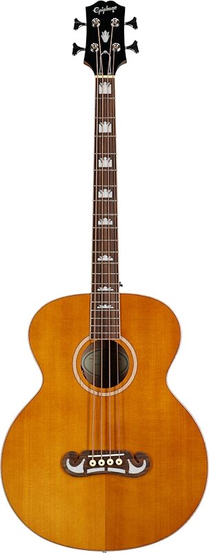 open zoom image for Epiphone El Capitan J-200 Studio Acoustic Electric Bass Guitar, Aged Natural, Full Straight Front